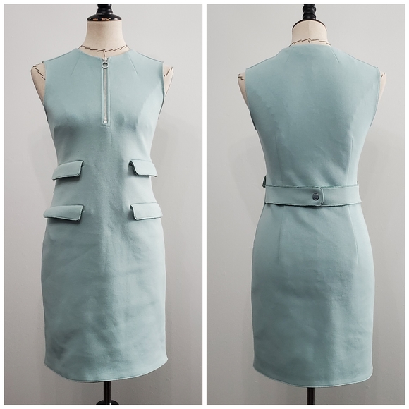 Tory Burch Pastel Blue Scuba Sheath Dress - Picture 1 of 14
